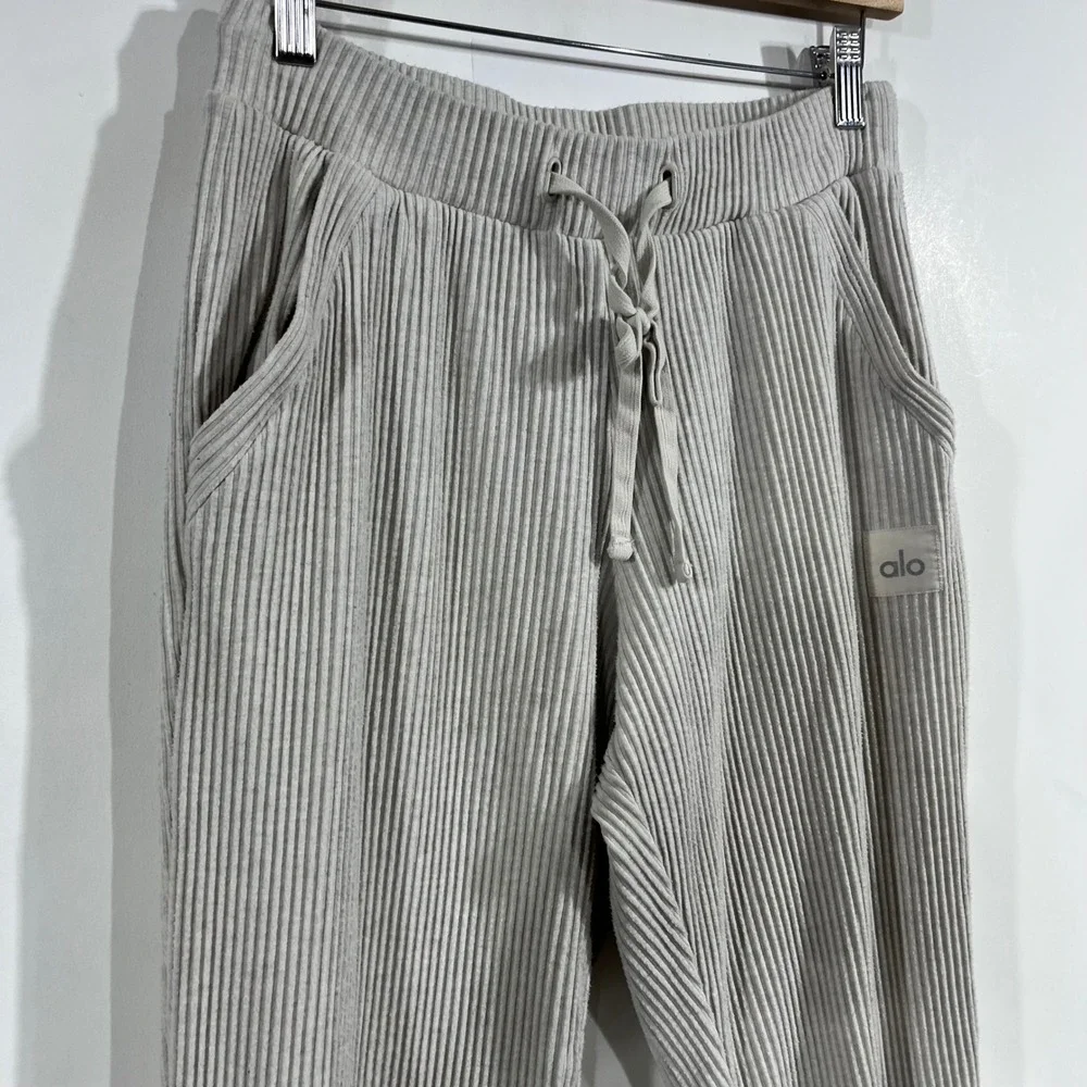 Alo Yoga Sporty‎ Muse Ribbed Jogger Pants Athleisure Tennis Prep Womens Small